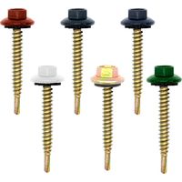 Faynot – Lot de 50 vis de fixation en plage pour bois 4.8x38 mm – Acier laqué – Tête H avec rondelle d’étanchéité – Pour bois dur