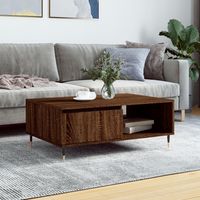 Mesa de centro madera de ingeniería roble marrón 90x60x35 cm vidaXL