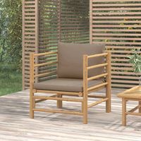 Canapé de jardin Sofa Banquette de jardin avec coussins taupe bambou 98423