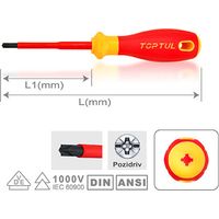 Cacciaviti Pozidriv FL1 80mm con punta combinata isolati VDE Toptul FXEF0108V4