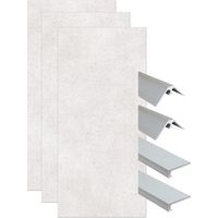ONDEE ZEN - Pack montage 3 panneaux muraux en niche - Terrazzo 120 cm - profilés chromés