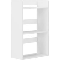 H.J WeDoo Organiseur de Bureau à 3 Niveaux, Organiseur de Bureau en Bois, Étagère de comptoir de Cuisine, Support de Rangement et de présentation pour Fournitures de Bureau, 40 × 20 × 65 cm, Blanc