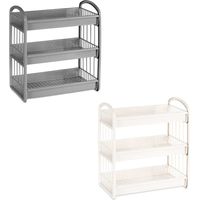 TRADE SHOP - Scaffale Multiuso In Plastica A 3 Ripiani Struttura Smontabile Per Organizzare Spazi Casa -