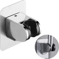 Support de douche, Support Pommeau de Douche Universel, Autocollant Support de Pomme de Douche Mural Détachable, Avec à Angle Réglable, Mural Pour Aalle de Bain Hôtel