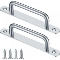 2 Piece Sliding Barn Door Handle with Stainless Steel Plate Pull Sliding Door Handle for Barn Door Cabinets