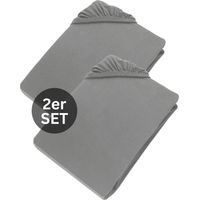 SCHÖNER WOHNEN drap-housse BASIC - Lot de 2 150x200 cm, gris