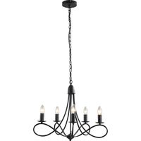 Lampada da Soffitto 200W E14 in Acciaio Intrecciato Nero