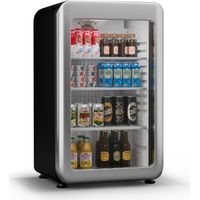 Klarstein Audrey Evo Réfrigérateur à boissons - 93 L Vitrine réfrigérée à boissons, Porte à double vitrage, Éclairage LED, Température 0-10°C, Design rétro, Classe Énergétique C