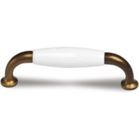 Poignée Vlak 9700 - talla Blanc/Vieux bronze. 110x14x31mm. Entraxe 96mm.