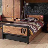 Lit d&039enfant Alex 90x200cm avec tiroir de lit (90x190 cm)-