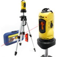 Wiltec – Niveau laser rotatif auto-nivelant – Trépied 1,2m – Mesure angles et surfaces – Laser croix et linéaire – Précision 100%