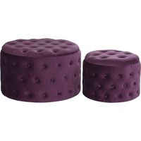Pouf capitonné violet élégant et confortable - Violet intense