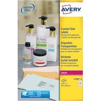 Etiquettes 63,5 x 38,1 mm Avery transparentes brillantes - Boîte de 525