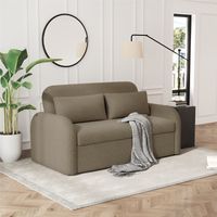 NOMA 2-Seater Boucle Pull Out Sofa Bed with Matching Cushions - Taupe