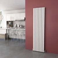 ELEGANT 1800 x 480mm Vertical Column Radiator White Oval Double Panel Designer Radiator Heater