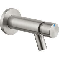 Grifo de lavabo mural temporizado serie INOX con mando pulsador - Idral