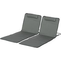 2 Lettini Spiaggia Pieghevoli Schienale Regolabile 5 Livelli Borsa Grigio