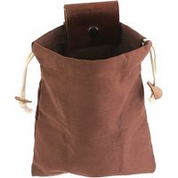 Bolsa plegable para recolectar frutas, de tela Oxford, resistente y con funda de cuero para camping, picnics y senderismo (marrón oscuro), 21,5 x 20 cm