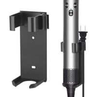 Support Compatible avec Dyson . Métal Support Mural pour Fer à Friser Fer à Lisser. Aluminium (Noir)