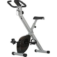 Cyclette pieghevole magnetica 8 livelli display LCD rotelle sellino regolabile grigio nero