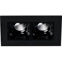 Encastré intérieur NELIO 2 rectangle noir mat 3000K 12,7W 1120lm IP20 - EUROPOLE - 502010
