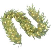 Ghirlanda di Natale in PVC Lunghezza 180cm + Diametro 25 cm con 200 Luci LED Incluse
