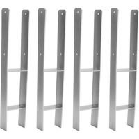 Wolketon Soporte de poste H-áncre para Postes de Cerca de Jardín y Pérgolas Plata 111MM 4x