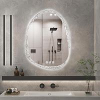 Specchio Bagno con LED Luce Asimmetrico 50x70cm Retroilluminato Creativo motivo