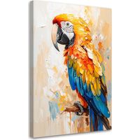 Wandbild modern für das Wohnzimmer Bunter Papagei 70x100 cm