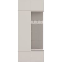 HAGA - Appendiabiti a 3 ganci e armadio - Guardaroba da ingresso con seduta 238x100x35 cm - Beige cashmere
