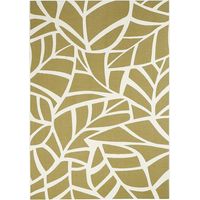 Tapis extérieur kilim 123x180 vert rectangle FEUILLE