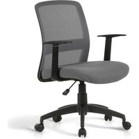 HISPANOHOGAR, chaise de bureau à roulettes, modèle Devon, en tissu gris