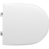 Sedile wc coprivaso per Delta vaso Navona 40 x 35,8 cm copriwater bianco con cerniere fisse in legno colato