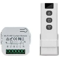 Module de volet roulant connecté avec télécommande radio, réglage en pourcentage du volet roulant, compatible avec Alexa et Google Home, télécommande, émetteur radio, relais mural