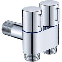 Robinet de toilette à double commande 1 entrée/2 sorties, réglable, pour lave-linge électroplaqué