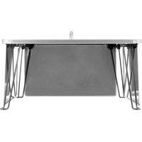 Mophorn Quadratischer Feuerstellendeckel aus Edelstahl, 645x645x370 mm, ideal für Lagerfeuer, Camping und Holzverbrennung, mit klappbaren Beinen und praktischem Tragegriff