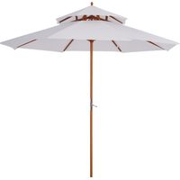 Parasol en bois Jardin de parasol en bois Parasol Parasol Parasol Parasol Double, auvent blanc