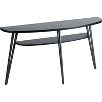 Console demi-lune double plateau 140x35x74,5 cm noire
