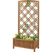 Jardinière en bois Celosía pour plantes grimpantes 60x30x122.5 cm Naturel
