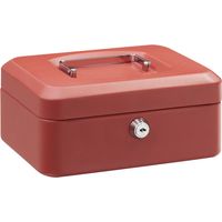 ARREGUI Elegant Cassetta di sicurezza con chiave per contare e trasportare denaro, Cassetta Portavalori in acciaio con vassoio Portamonete, Cassaforte portatile de 20 cm di larghezza Rossa C9224