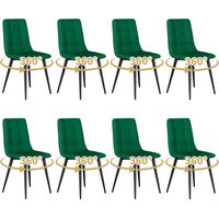 Swivel Dining Chairs Set of 8 Velvet Modern Upholstered kitchen Chairs 360° Rotating Dining Room Chair Max.120kg Metal Legs Padded Seat Backrest for Living Room Bedroom Green