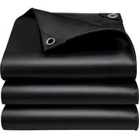 Bâche imperméable robuste 2x3m, bords renforcés, résistante aux UV, adaptée au camping, aux toits et autres emplacements extérieurs, noire.