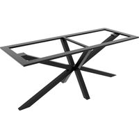 MetaloPro Acamar Frame – Piétement de table en métal noir forme araignée, design moderne en acier pour salle à manger ou bureau 180x70x74 cm
