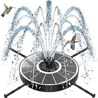 Fontaine Solaire Extérieure Flottante, 3.5W Pompe pour Bassin Jardin 2026 Améliorée, 3 Hauteurs de Jet, Fontaine Solaire avec 8 Buses & 4 Tiges Rotative pour Bain d'oiseaux Fontaines Extérieure