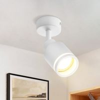 Faretto da Soffitto Bianco GBLY Plafoniera Moderna:Orientabili a 1 Lampadina Faretti GU10 in Metallo Plafoniera Faretto da Parete per Interni per Corridoio Ufficio Cucina Soggiorno