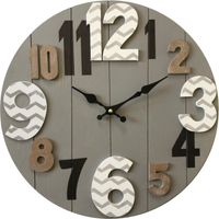 Rebecca Mobili Horloge Murale Horloges Mdf Bois Moderne Gris 40x40x4,5