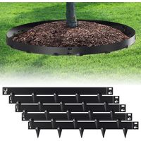 Randaco Rasenkante mit Spitzen Metall 100 x 18 cm 40m Beeteinfassung Mähkante Verzinkt Wegbegrenzung Beetumrandung Palisade Schwarz