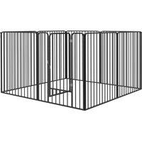 Boîte Cani 8 Pannelli Modulabili Interno Esterno 9 Picchetti Acciaio 164x164x100 cm Noir
