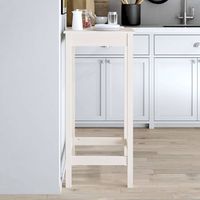 Vidaxl – Table de bar blanche 50x50x110 cm – Bois massif de pin – Cadre stable – Dessus robuste pour repas convivial