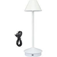 Jeffergarden Lampe de table sans fil de style moderne, art en fer, 3 couleurs, gradation continue, lampe de bureau LED portable avec commande tactile, blanc